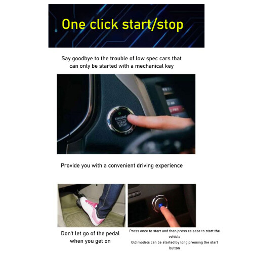 DC12V Keyless Car Alarm System with Remote Start & APP Control 2