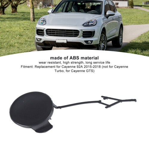 Cayenne 92A Tow Hook Cap Black Front Bumper Towing Cover for  Models 2