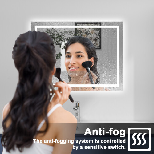 700x500mm Anti-fog White LED Bathroom Mirror 2