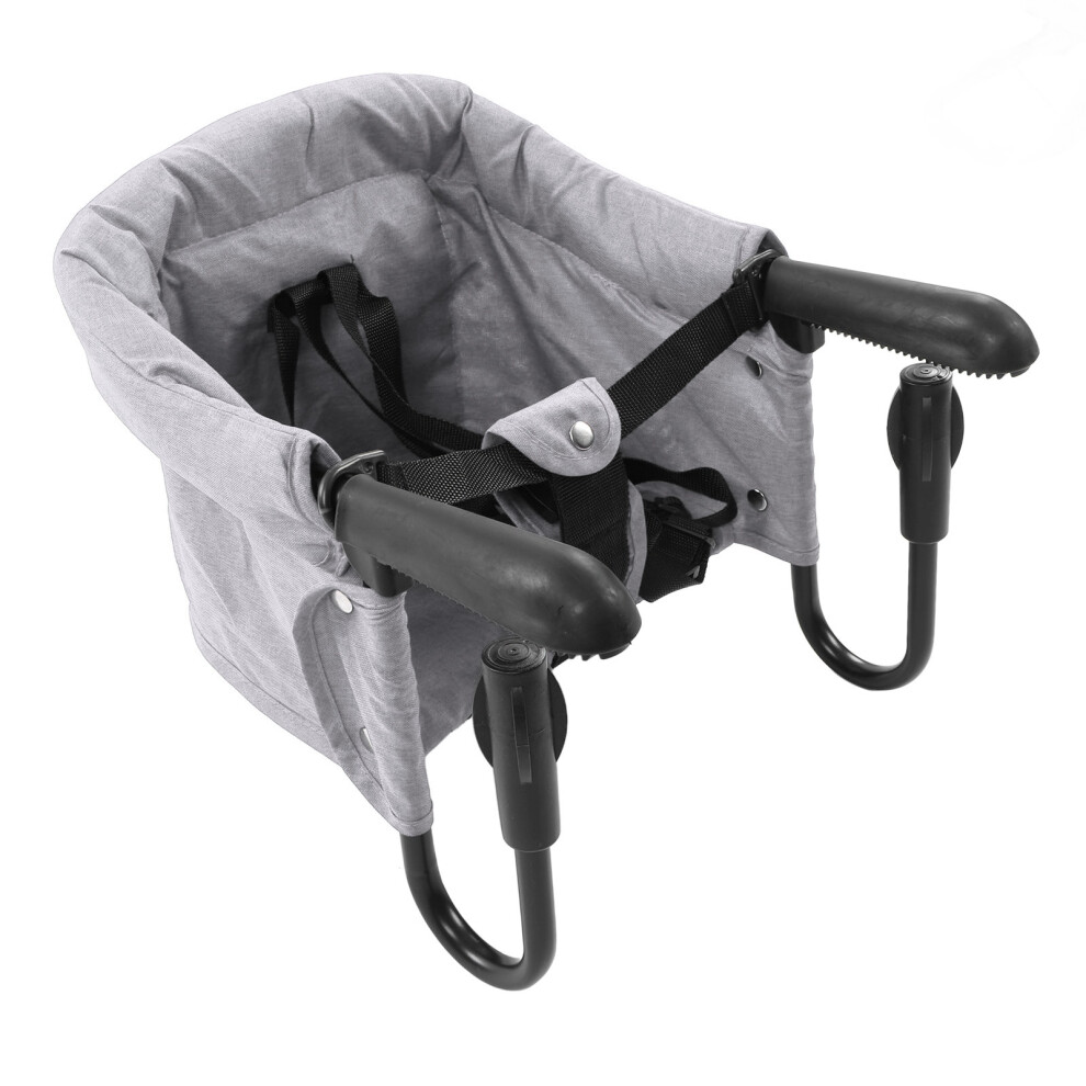 Foldable Hook-On Chair With 3-Point Safety For 6-36 Months Gray