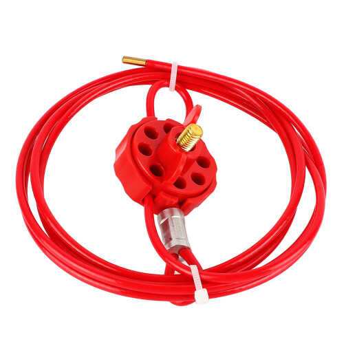 Adjustable Industrial Valve Lockout Cable with Multiple Hole Security Features