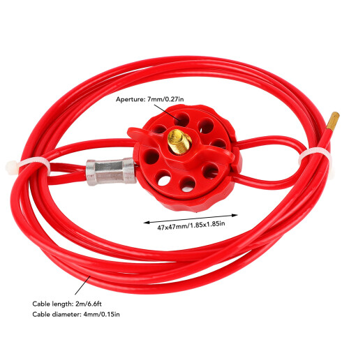 Adjustable Industrial Valve Lockout Cable with Multiple Hole Security Features 1