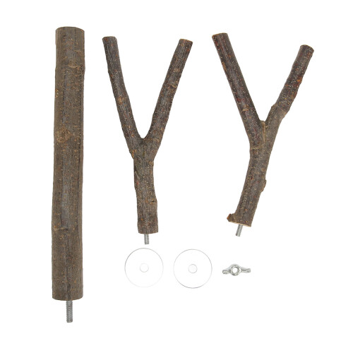 Wooden Parrot Perch Stand - Safe Material for Beak Grinding 2