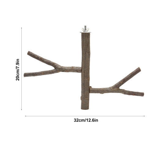 Wooden Parrot Perch Stand - Safe Material for Beak Grinding 1