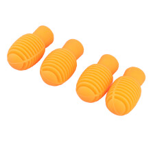 4 pièces de silicione silencieux pour baguettes de batterie, amortisseurs anti-bruit orange