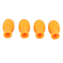 4Pcs Silicone Drumstick Silent Tips | Orange Mute Dampeners for Drums