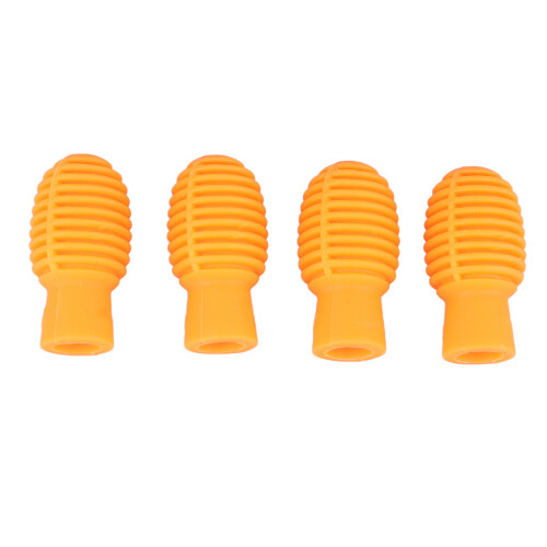 4Pcs Silicone Silent Drumstick Tips Mute Mallets Orange Instrument Accessory 2
