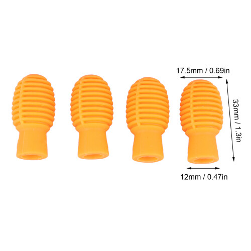 4Pcs Silicone Silent Drumstick Tips Mute Mallets Orange Instrument Accessory 1
