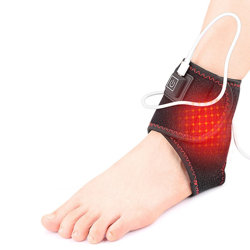 USB Heated Ankle Wrap with Adjustable Heat Settings for Pain Relief and Soft Velvet Comfort
