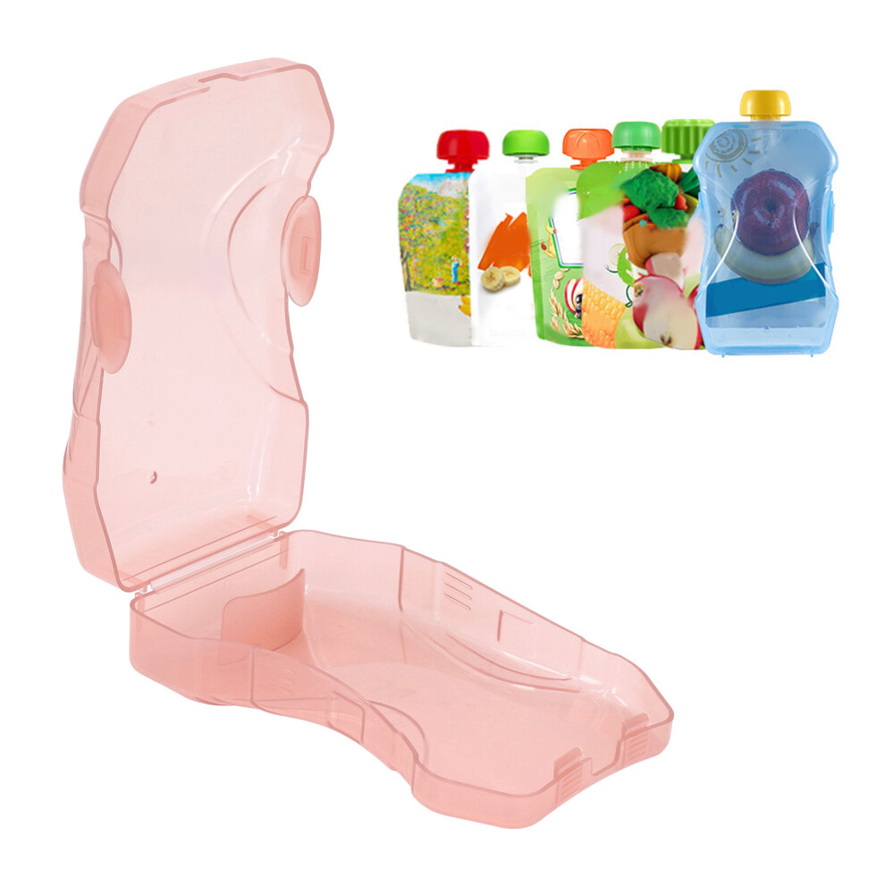 Toddler Food Pouch Holder Reusable 9X15cm Portable Juice Box Pink