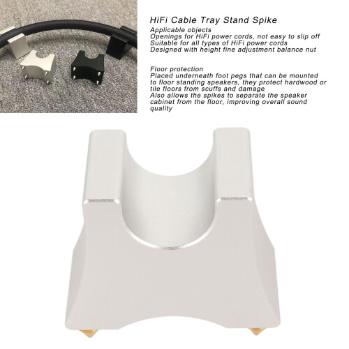 Silver Aluminium Alloy Cable Bracket Multifunction HiFi Wire Tray Stand Spike 2