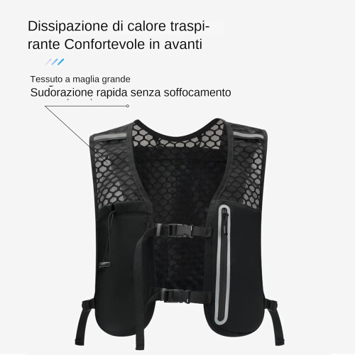Running Hydration Vest Unisex Adjustable Hydration Backpack Lightweight AntiSlip Bladder Harness Black 2