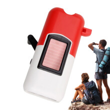 Survival Solar Torch CrankPowered Emergency Flashlight With Integrated Whistle For Camping Hiking Trekking