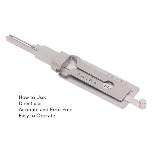 KW1 Stainless Steel Key Decoder 2-in-1 Pickup Hook Tool for Repair 2