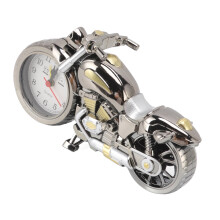 Vintage Motorrad-Wecker 21,5x12cm Dunkelgold Zweifarbig
