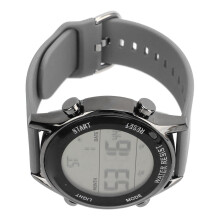 Digital Herren wasserdichte Chronographenuhr Grau, WR50M, Großer Bildschirm