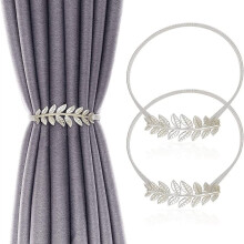 Ganci decorativi da parete, fermatende in metallo lucido con design inciso, facili da usare per tenere le tende velocemente, regolazione flessibile