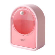 Wall Mount Holder Makeup Cotton Pad Dispenser Transparent Dustproof Plastic Storage Box For Cotton Balls Pink