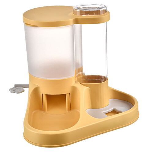 Automatisk foderautomat til kæledyrsfoder og vand, tyngdekraftsautomatisk foderdispenser med skål i rustfrit stål, multifunktionelt design, 2