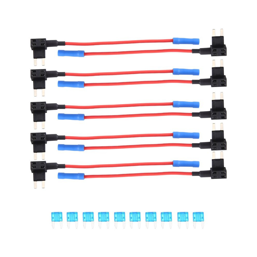 10 Pack - 12V Car Add-A-Circuit Fuse Tap Adapter Atm Apm Blade Fuse Holder Red 6133631876202