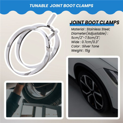 Vehicle Car Constant Velocity CV Joint Boot Clamp Clip Fastener 2 Pcs 2