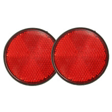 2St Rund RöD Reflektor Universal för Motorcykel ATV 5,6X0,8Cm