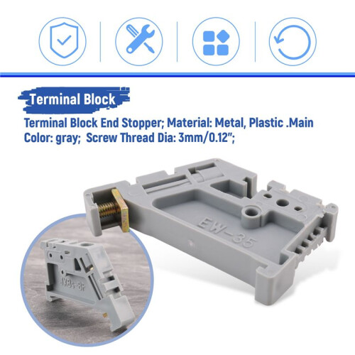 50Pcs 35mm DIN Rail Terminal Block End Stopper Mounting Clips 2