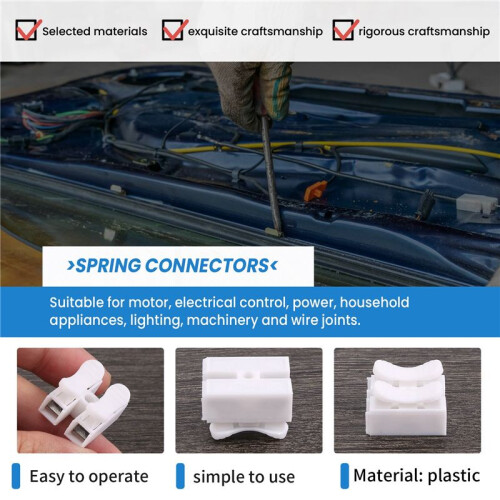 50PCS CH2 Spring Quick Wire Connector Cable Clamp Terminal Block Connector for LED Strip Light 2
