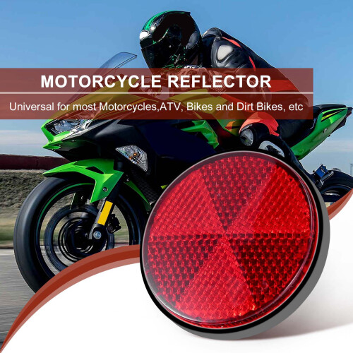 2pcs Round Red Reflector Universal For Motorcycle ATV 5.6*0.8cm 1