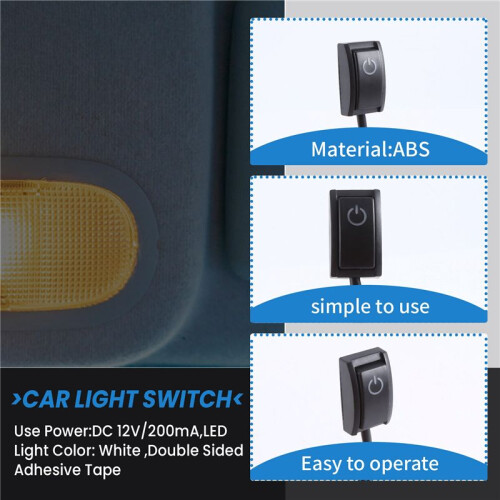 Jtron Car Button  Diy  Paste Type Off/  For Car Reading Lamp/Turn Lights Small Light  12V/200Ma 2