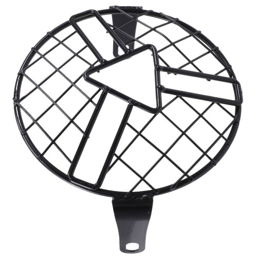 Motorcycle Headlight Lamp Shade Retro Black Shell Round Headlight Grille 2