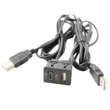 150cm Car Dash Flush Mount 2 USB Port Panel Auto BåT Dubbel USB-TAPYC FöRläNgningskabel Adapter för