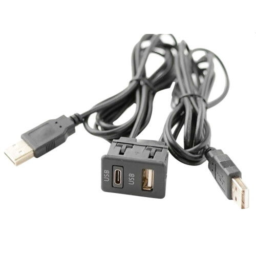 150cm Car Dash Flush Mount 2 USB Port Panel Auto BåT Dubbel USB-TAPYC FöRläNgningskabel Adapter för