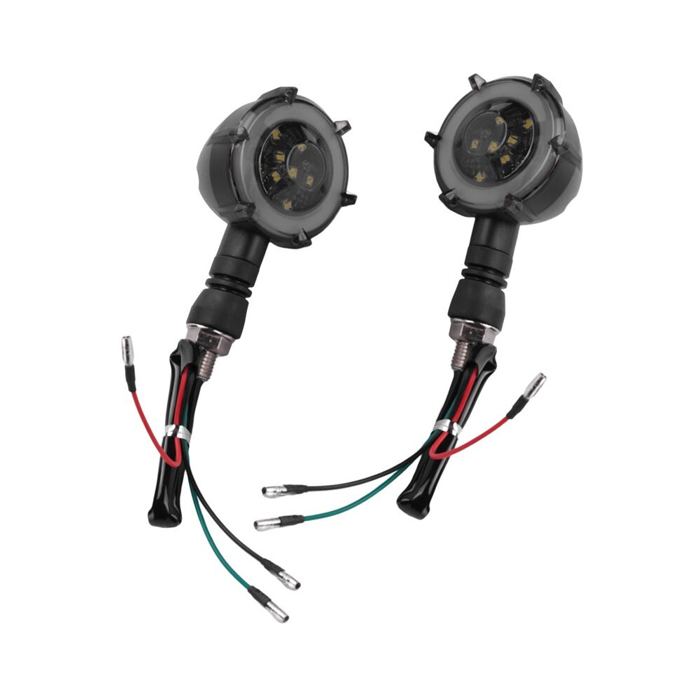 2Pcs Motorcycle Turn Signal Modified Led Two-Color Circular Streamer Turn Signal Indicator With Daytime Running Lights 6032016975991