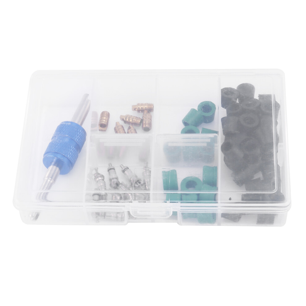 71Pcs A/C Air Conditioning Valve Core R12 R134a Refrigeration Valve Core R12 / R134a Ac Master Valve Core Repair Kit White 4711043886495