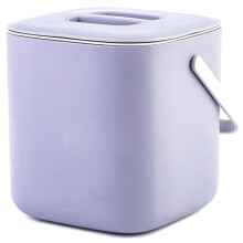 Plastic Kitchen Food Waste Trash Can Compost with Drainer Rubbish Container Organizer Accessories Tools-Light Grey