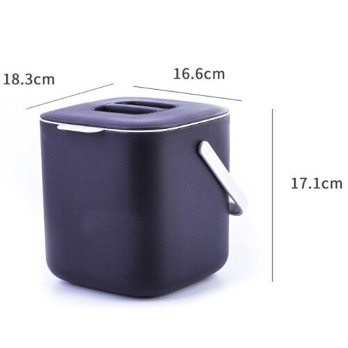 Plastic Kitchen Food Waste Trash Can Compost with Drainer Rubbish Container Organizer Accessories Tools-Light Grey 1