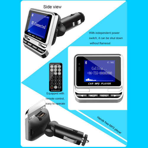 Fm12B  Car Mp3 Player Wireless Fm Transmitter Lcd Screen Car Kit Support Tf Card 2
