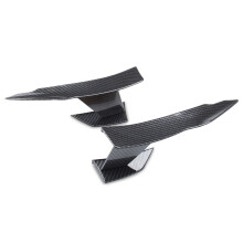 Universal Carbon Fiber Car Front Bumper Lip Splitter Fins Body Canards Diffuser Spoiler for -