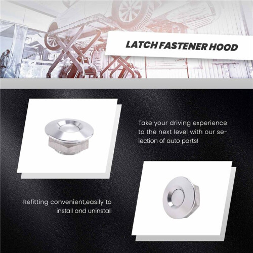 Long Push Button Quick Release Hood Pins Bonnet Lock Clip  Bumper Kit 2