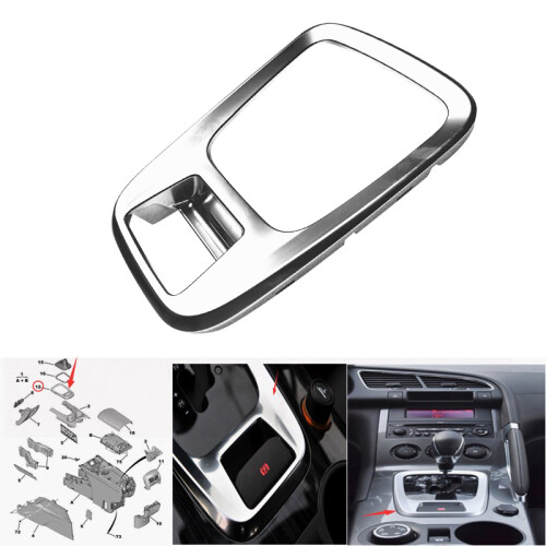 for  3008 Chrome Replacement Gear Shift Box Cover Trim Sticker Decoration Frame Interior Accessories 1