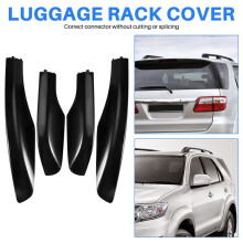 4PCS Schwarz ABS Autodach GepäCkträGer Schienenendabdeckung Shell Protector Fit für  Fortuner 2004-2014