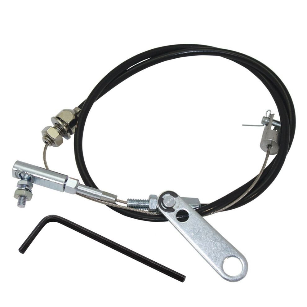 24 Inch Universal Throttle Cable Kit W/ Mounting Bracket For Hot Rod Rat Rod Sb Chevy Edelbrock Carter Carburetor Black 6032173109154