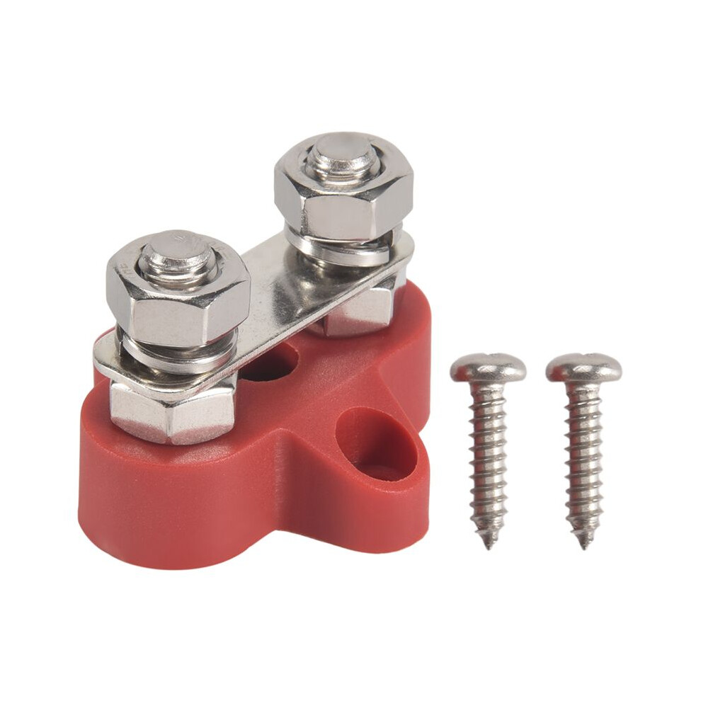 Terminal Block Studs M8 48V Junction Block Bus Bar Dual Heavy Duty Power Distribution Stud For Truck Rv Boat,Red 6031573141528