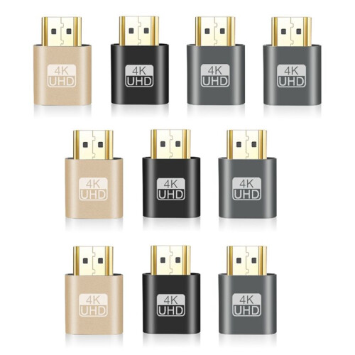 Adaptador de ExibiçãO Virtual CompatíVel com  10 PçS4K EDID Dummy Plug Headless  Display Emulator Placa de Bloqueio de Placa de VíDeo