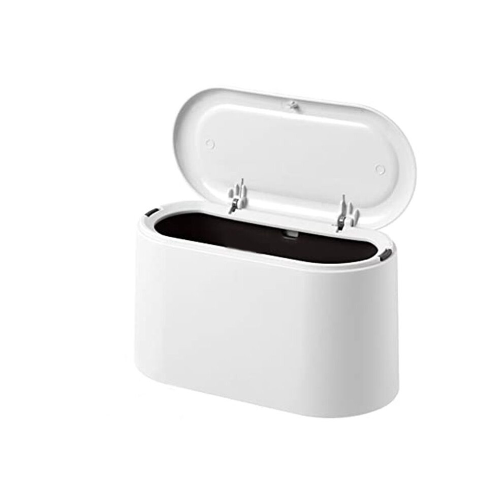 Tabletop Trash Can With - Lid, Trash Can, Compact Design Cosmetic Bucket, Plastic Tabletop Trash Can 6032665410485