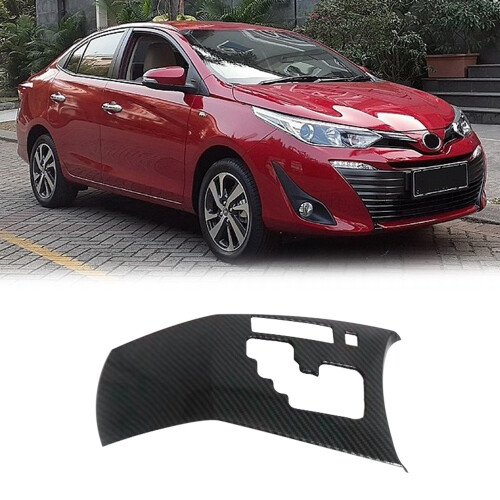 Carbon Carbon Fiber Central Gear Shift Panel Kontrollpanel Dekal InteriöR Modifiering för  VIOS 2016-2021 1