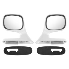 2 StüCk Universal Haube Seite RüCkspiegel Heck Ansicht Auto AußEn Einstellbarer Reflektor SUV Truck Weiß