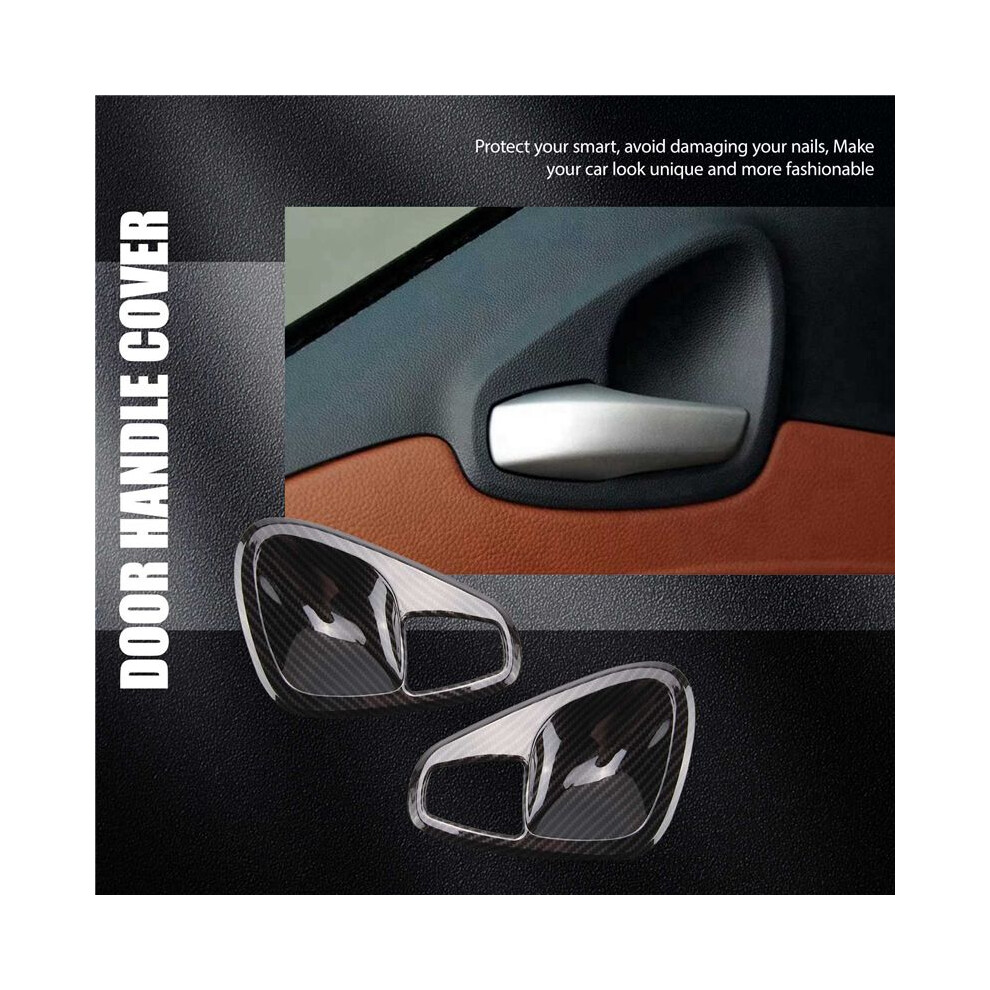 Car Inner Door Handle Bowl Cover Trim Sticker For 451 Fortwo 2010-2014 Accessories, Carbon Fiber 6032113649405