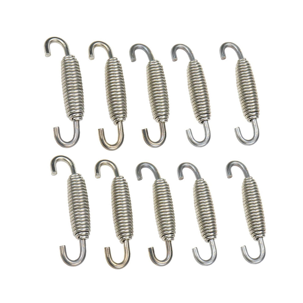 10Pcs Stainless Steel 68Mm Motorcycle Atv Muffler Exhaust Pipe Tube Swivel Spring Silver 6032150658347